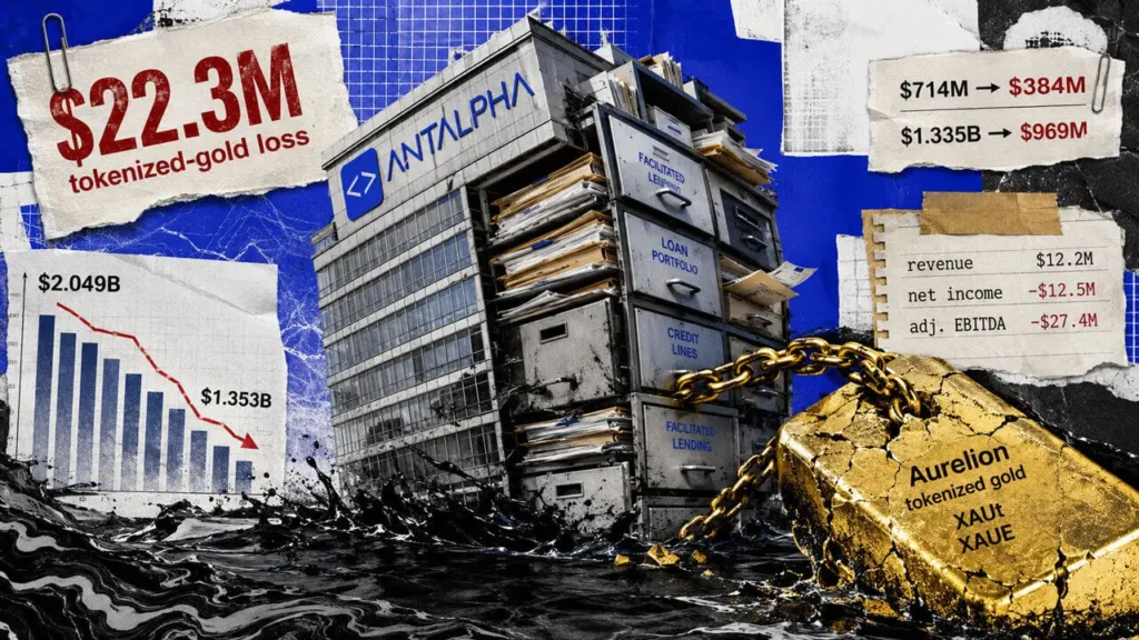 Tether-backed Antalpha’s loan TVL declined $696 million as its gold bet returned a $22 million loss